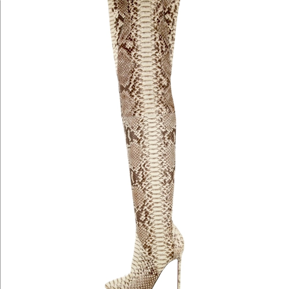 NEW Christian Louboutin 100% Real Python Snake skin tall boots - Picture 2 of 8